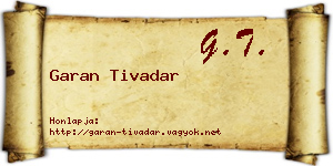 Garan Tivadar névjegykártya